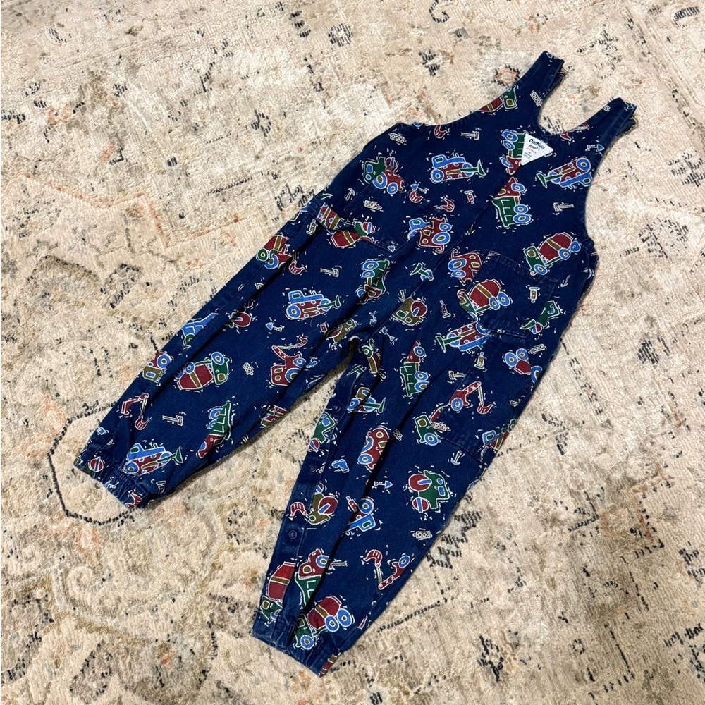 OshKosh B'gosh Navy Overalls Construction Print - Picture 5 of 5
